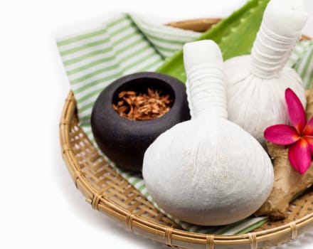 The Herbal compress ball for spa .