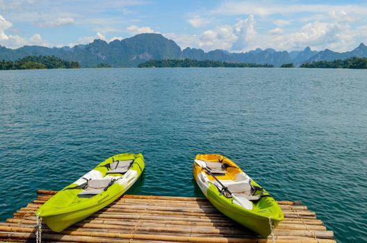 Colorful  Kayak on the lake.