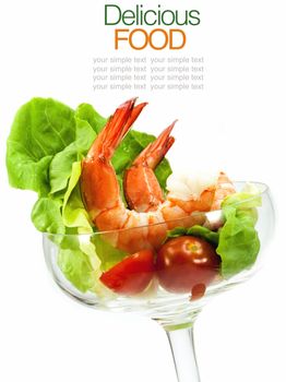 Shrimp Cocktail Isolated on a White Background.