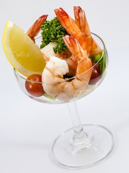 Shrimp Cocktail Isolated on a White Background.