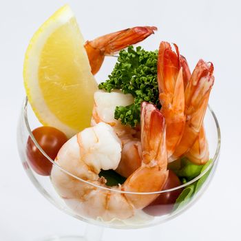 Shrimp Cocktail Isolated on a White Background.