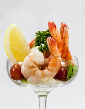 Shrimp Cocktail Isolated on a White Background.