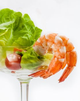 Shrimp Cocktail Isolated on a White Background.