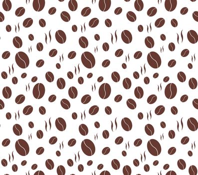 White background simple coffee bean seamless pattern