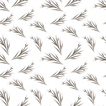 Sakura branch flower stylized white background simple seamless pattern