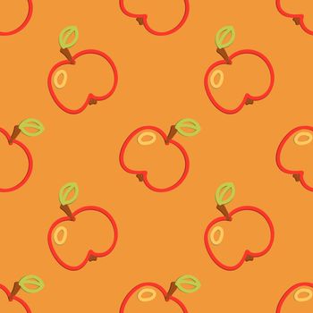 Colored Apple Seamless Pattern Kid's Style Hand Drawn