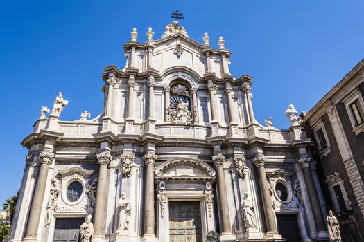 Facade of Catania Cathedral, Catania, Sicily, Italy - duomo di sant agata