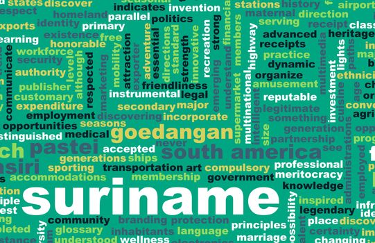 Suriname as a Country Abstract Art Concept