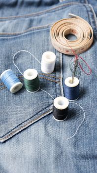 jean pants and sewing