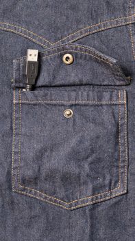 usb cable in jean pocket