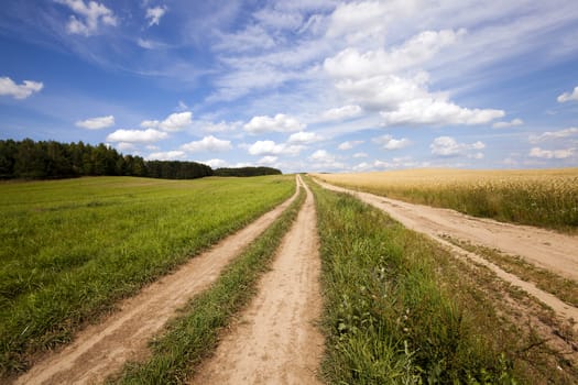   the small not asphalted road in rural areas
