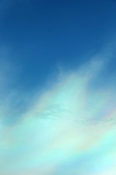 Beautiful iridescent colorful cloud, Irisation