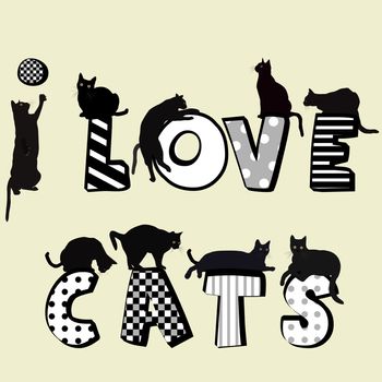 I love card card with cats silhouettes