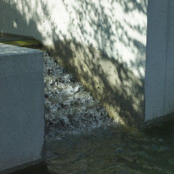 Water flowing into a urban water feature