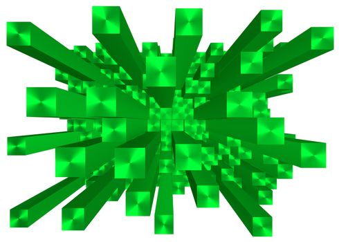 Illustration of abstract mosaic 3d green background 