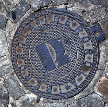 Iberdrola Energy Manhole Cover Avila Castile Spain.  Iberdrola is largest energy group in Spain.  