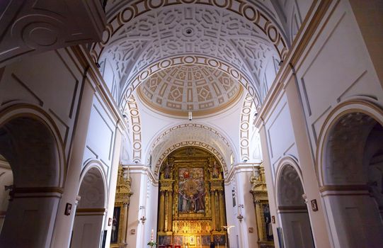 Convento de Santa Teresa Basilica Altar Dome Avila Castile Spain.  Convent founded in 1636 for Saint Teresa, Catholic nun, Counterreformation author, and Spanish mystic, who founded the Carmelite order. Died in 1582 and made a saint in 1614.
