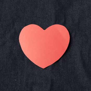 red heart on jean