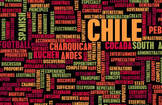 Chile as a Country Abstract Art Concept