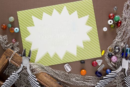 Tools and items for the creation of the author's jewelry.