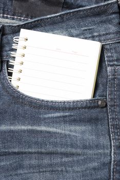notebook paper in jean pocket pants