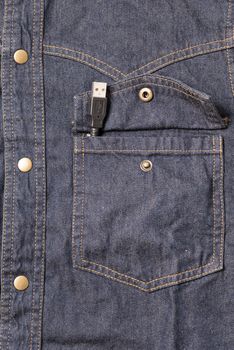 usb cable in jean pocket