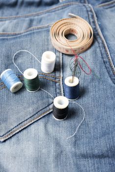 jean pants and sewing