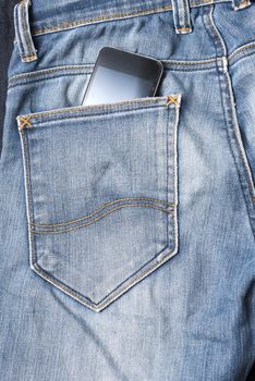 smart phone in jean pocket pants