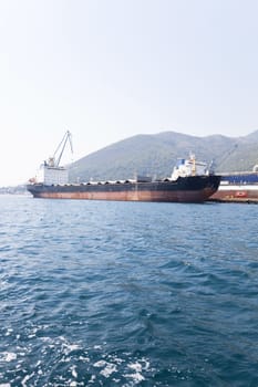  seaport on which mooring there are cargo ships. Montenegro