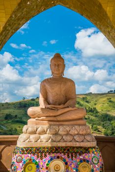 Buddha in the temple on the mountain.