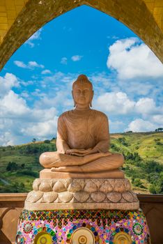 Buddha in the temple on the mountain.