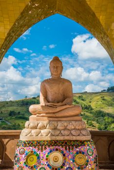 Buddha in the temple on the mountain.