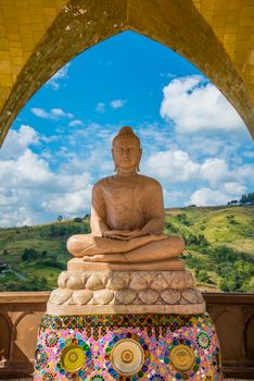 Buddha in the temple on the mountain.