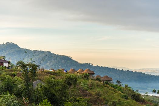 Resort in the mountains and mist.