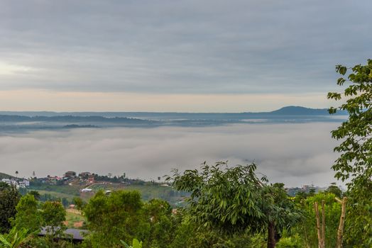 Resort in the mountains and mist.