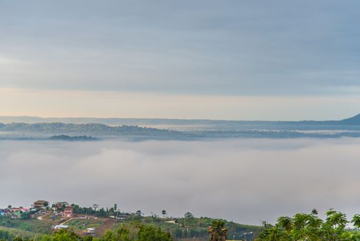Resort in the mountains and mist.