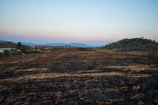 The mountain was on fire for agriculture. Burning mountain to land use.