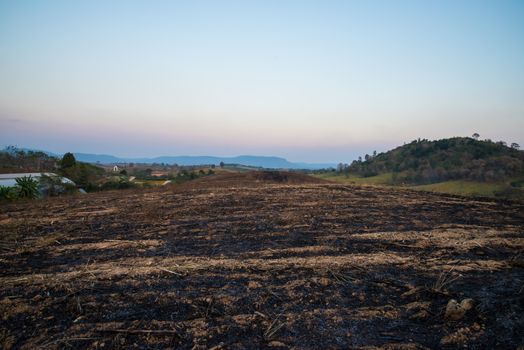 The mountain was on fire for agriculture. Burning mountain to land use.
