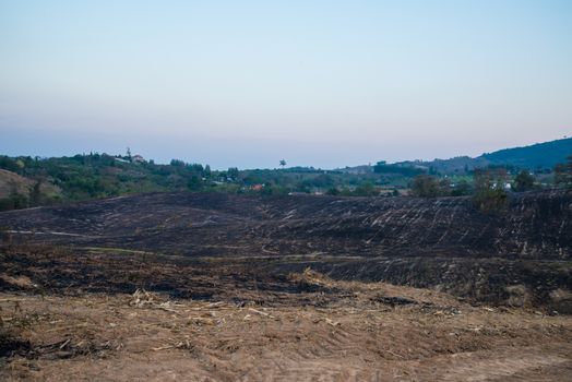 The mountain was on fire for agriculture. Burning mountain to land use.