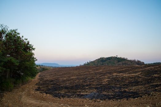 The mountain was on fire for agriculture. Burning mountain to land use.