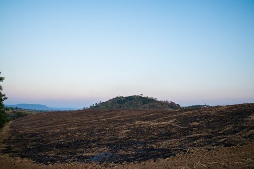 The mountain was on fire for agriculture. Burning mountain to land use.