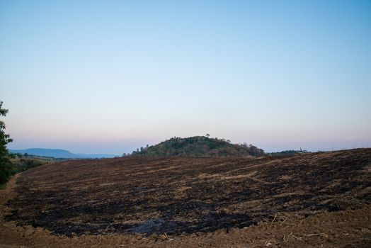The mountain was on fire for agriculture. Burning mountain to land use.