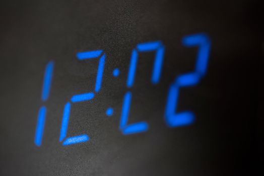 Close up image of LED digital clock show time