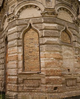 the immured window of the ancient building located in Grodno, Belarus