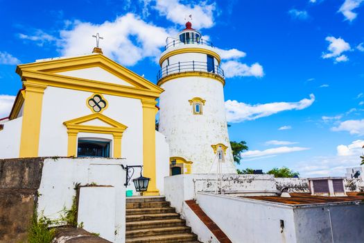Guia Lighthouse, Fortress and Chapel in Macau. China.