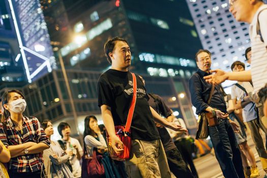 HONG KONG, OCT 14: Umbrella Revolution in Admiralty on 14 October 2014. Hong Kong people are fighting for a real universal suffrage for the next chief executive election.