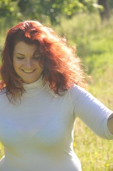 portrait of red  hair woman 