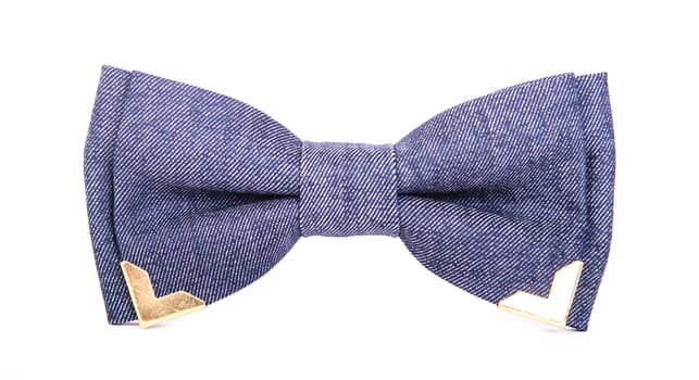 bow tie denim with metal inserts colors on isolated white background