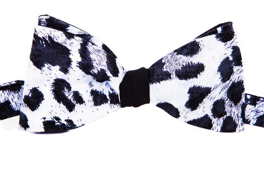 elegant black and white bow tie isolated on white background
