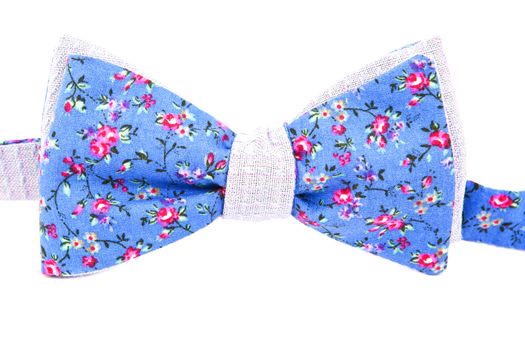 summer flower print bow tie isolated on white background